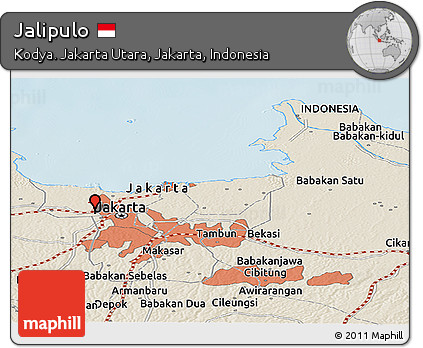 Shaded Relief Panoramic Map of Jalipulo