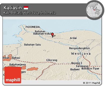 Shaded Relief Panoramic Map of Kaliasin