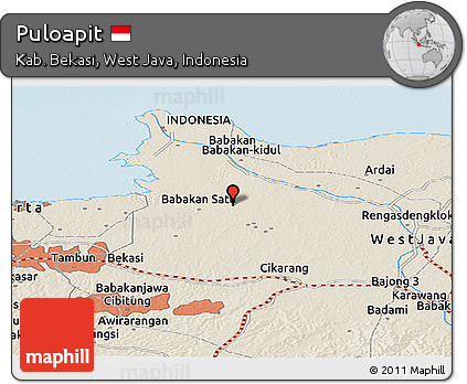 Shaded Relief Panoramic Map of Puloapit