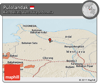 Shaded Relief Panoramic Map of Pulolandak