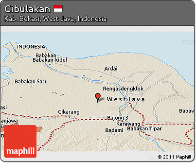 Shaded Relief Panoramic Map of Cibulakan