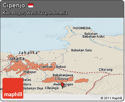 Shaded Relief Panoramic Map of Cipenjo