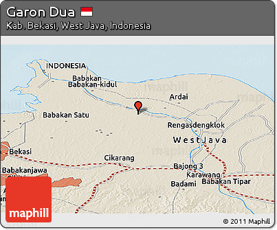 Shaded Relief Panoramic Map of Garon Dua