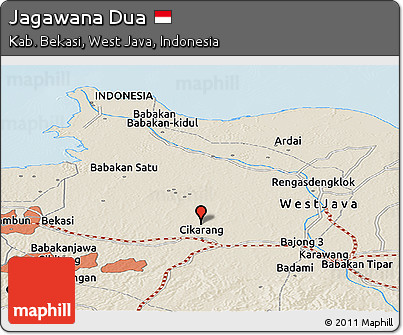 Shaded Relief Panoramic Map of Jagawana Dua
