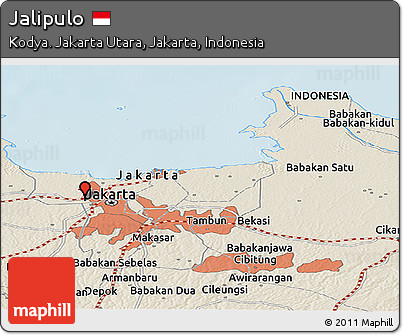 Shaded Relief Panoramic Map of Jalipulo