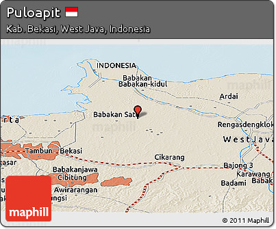 Shaded Relief Panoramic Map of Puloapit