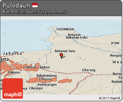 Shaded Relief Panoramic Map of Pulodaun