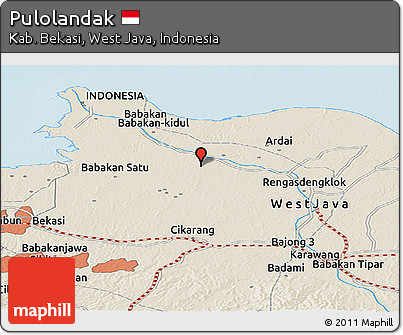 Shaded Relief Panoramic Map of Pulolandak
