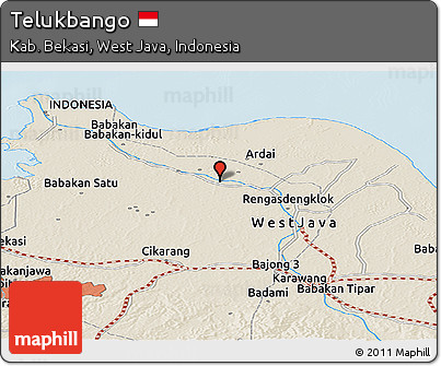 Shaded Relief Panoramic Map of Telukbango