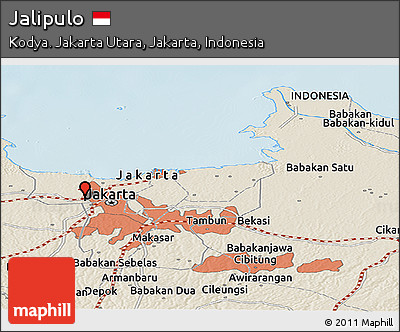 Shaded Relief Panoramic Map of Jalipulo