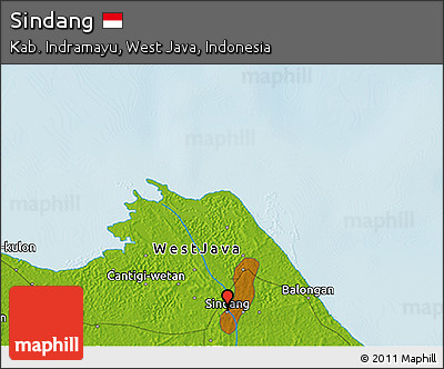 Physical 3D Map of Sindang