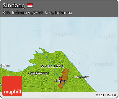 Physical 3D Map of Sindang