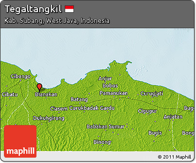 Physical 3D Map of Tegaltangkil