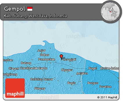 Political 3D Map of Gempol