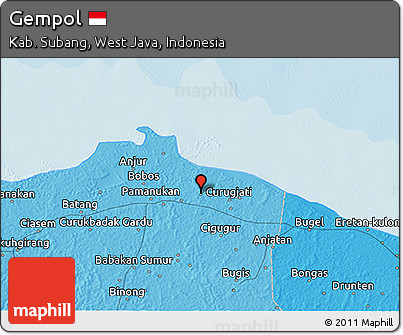 Political 3D Map of Gempol