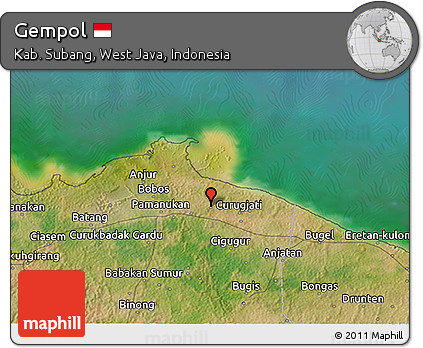Satellite 3D Map of Gempol