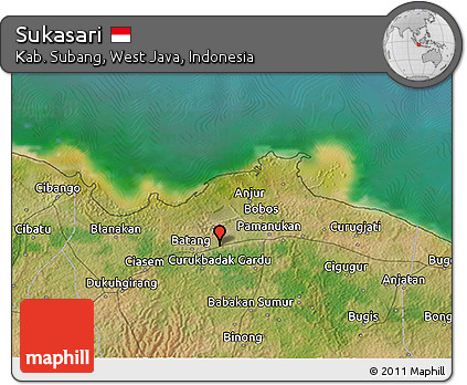 Satellite 3D Map of Sukasari