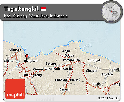 Shaded Relief 3D Map of Tegaltangkil