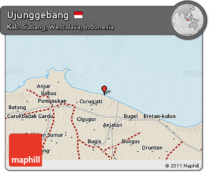 Shaded Relief 3D Map of Ujunggebang
