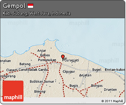 Shaded Relief 3D Map of Gempol
