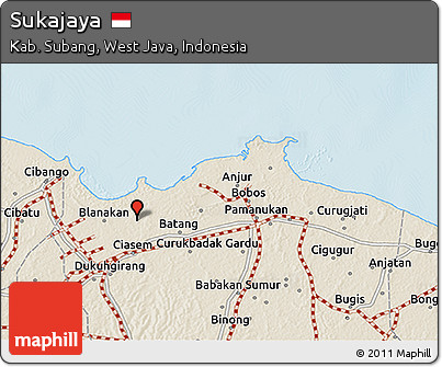 Shaded Relief 3D Map of Sukajaya