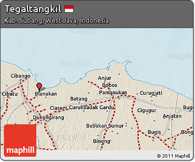 Shaded Relief 3D Map of Tegaltangkil