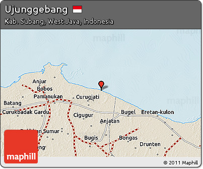 Shaded Relief 3D Map of Ujunggebang