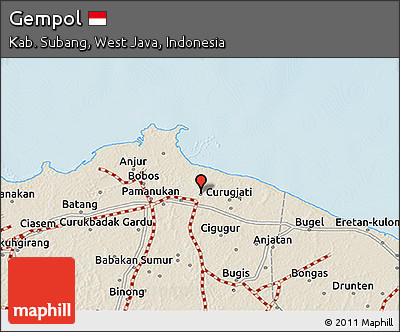 Shaded Relief 3D Map of Gempol