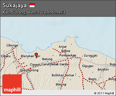 Shaded Relief 3D Map of Sukajaya