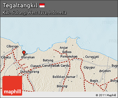 Shaded Relief 3D Map of Tegaltangkil