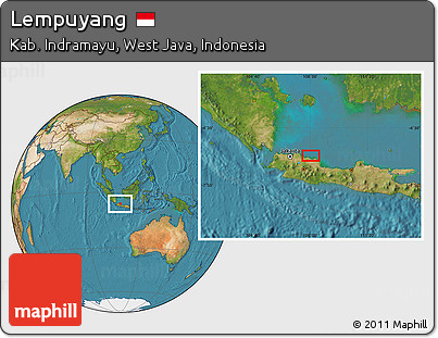 Satellite Location Map of Lempuyang
