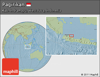 Savanna Style Location Map of Pagirikan, hill shading