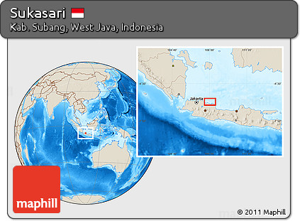 Shaded Relief Location Map of Sukasari