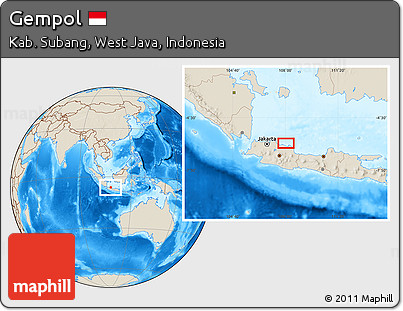 Shaded Relief Location Map of Gempol