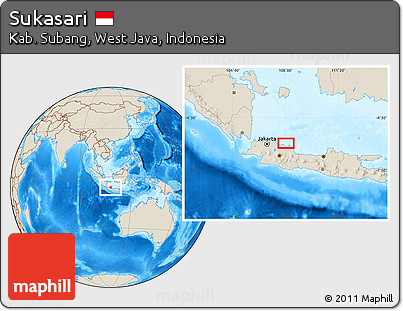 Shaded Relief Location Map of Sukasari