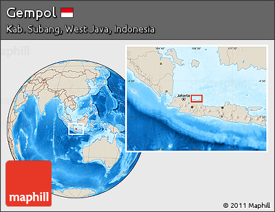 Shaded Relief Location Map of Gempol