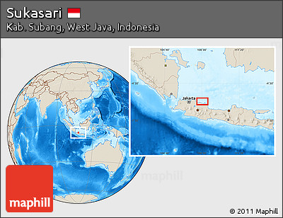Shaded Relief Location Map of Sukasari
