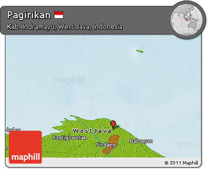 Physical Panoramic Map of Pagirikan
