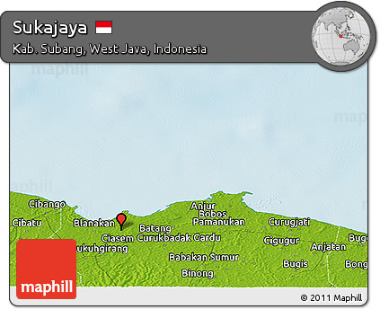 Physical Panoramic Map of Sukajaya