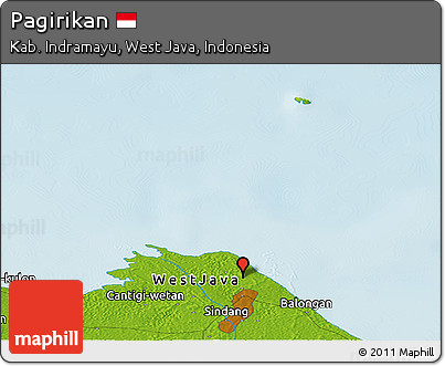 Physical Panoramic Map of Pagirikan