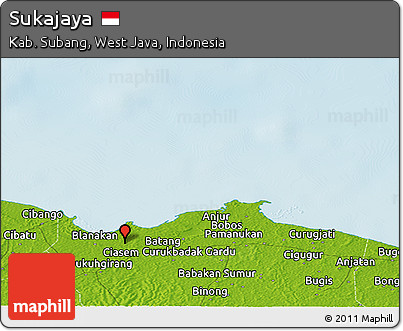 Physical Panoramic Map of Sukajaya