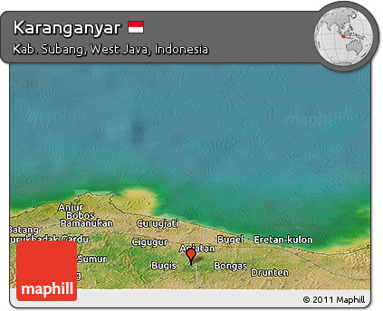 Satellite Panoramic Map of Karanganyar