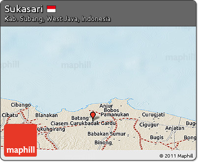 Shaded Relief Panoramic Map of Sukasari