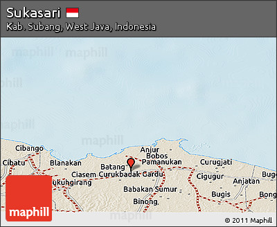 Shaded Relief Panoramic Map of Sukasari