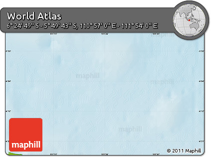 Physical Map of the Area around 6° 7' 16" S, 111° 25' 30" E