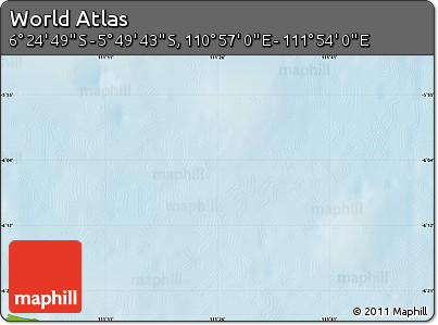 Physical Map of the Area around 6° 7' 16" S, 111° 25' 30" E