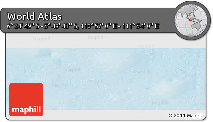 Shaded Relief Panoramic Map of the Area around 6° 7' 16" S, 111° 25' 30" E