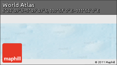 Shaded Relief Panoramic Map of the Area around 6° 7' 16" S, 111° 25' 30" E