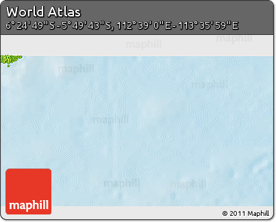 Physical 3D Map of the Area around 6° 7' 16" S, 113° 7' 30" E