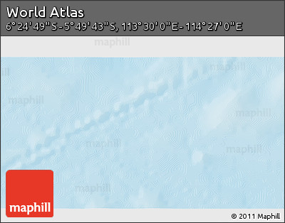 Physical 3D Map of the Area around 6° 7' 16" S, 113° 58' 29" E